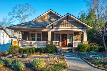 Earthquake Brace + Bolt Retrofit house with landscaping
